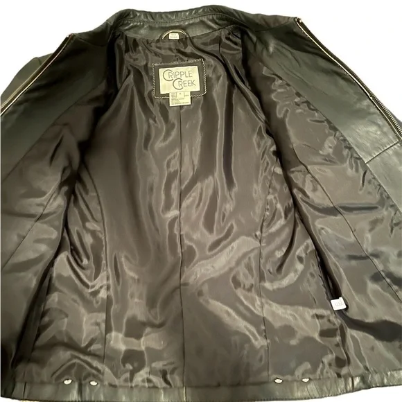 CRIPPLE CREEK Women's Studded Leather Jacket - S